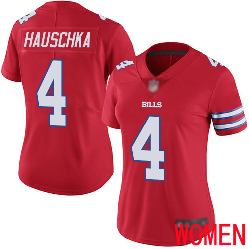 Women Buffalo Bills #4 Stephen Hauschka Limited Red Rush Vapor Untouchable NFL Jersey->women nfl jersey->Women Jersey